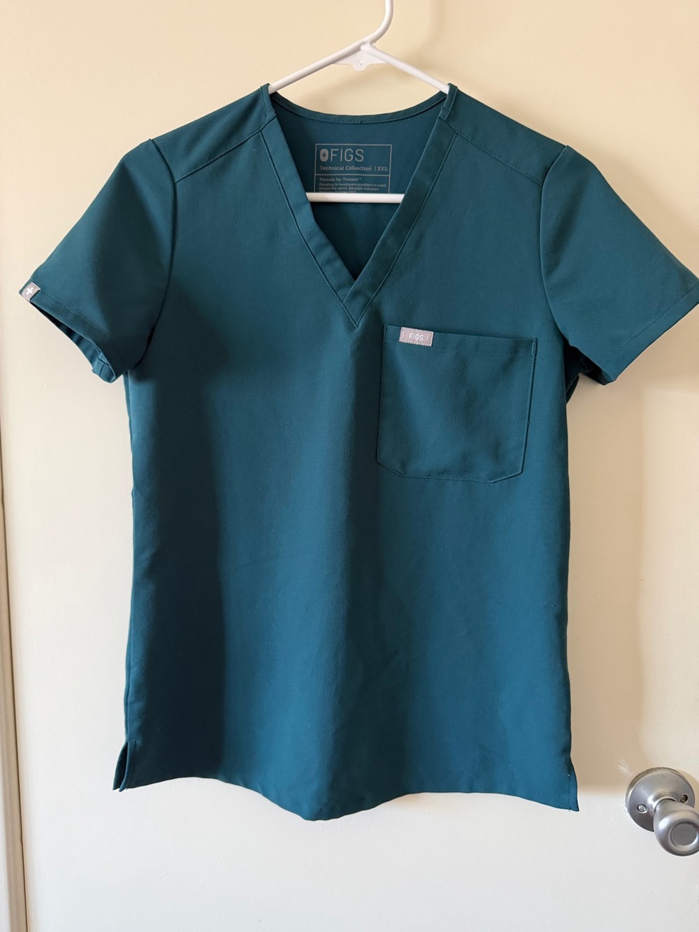 Figs Catarina Teal Scrub Top, XXS